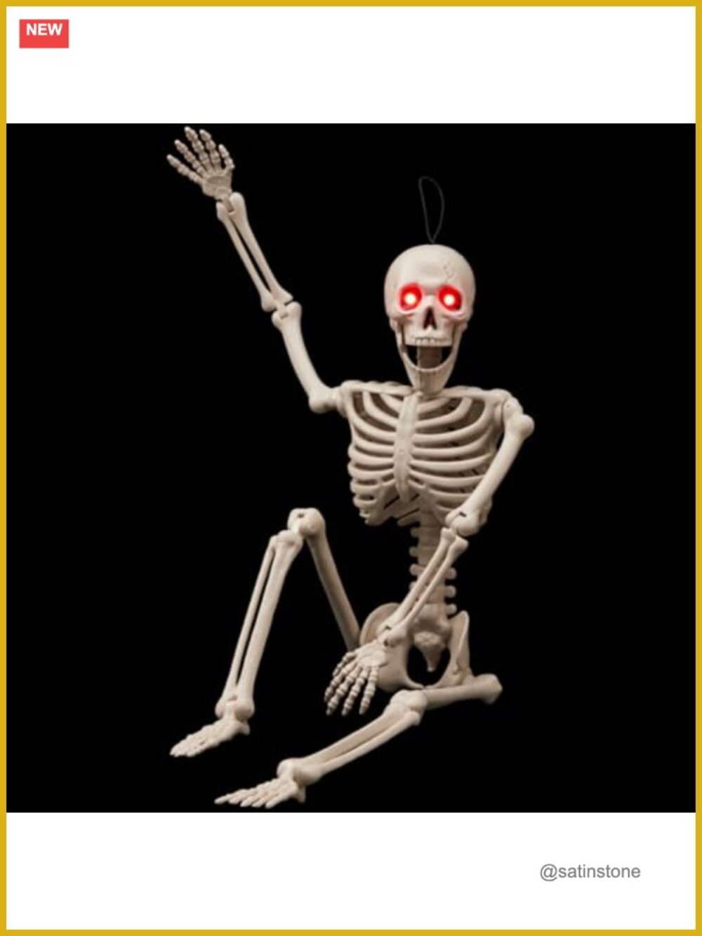 JOYIN 24" Posable Skeleton Decoration LED Red Eyes Halloween Outdoor Prop